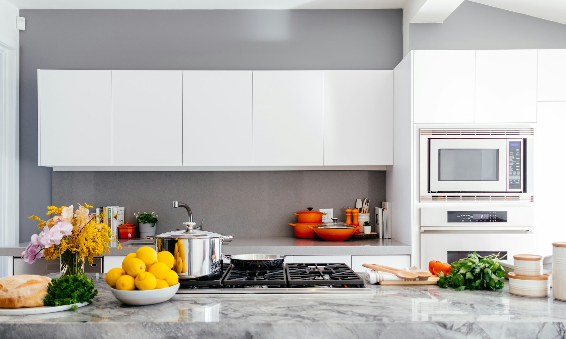Ingredients and equipment ready in a bright kitchen