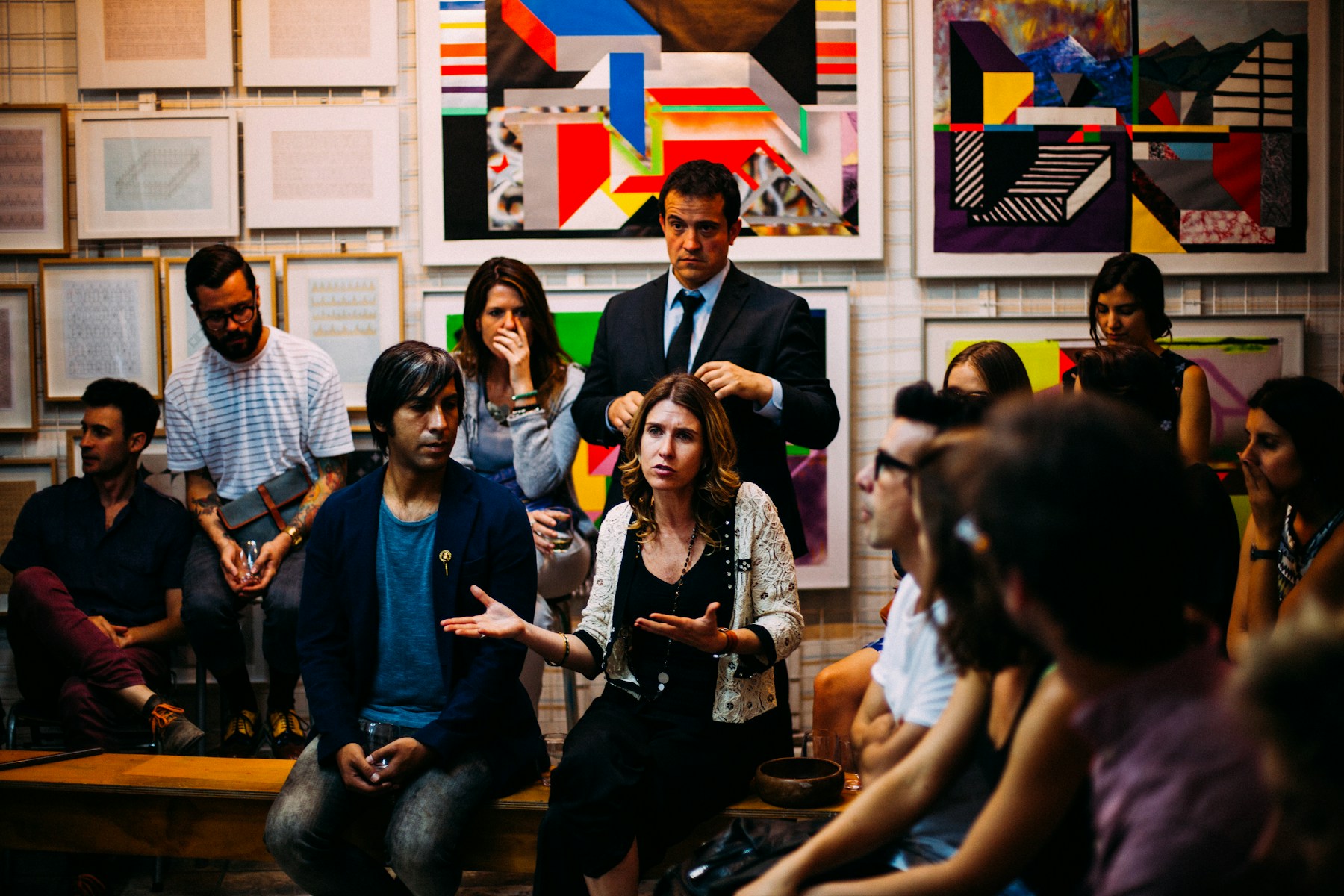 Attendees meeting at a professional community event